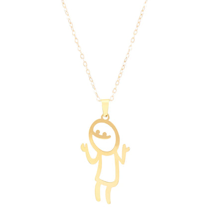 Wholesale Jewelry Cute Cartoon Character 304 Stainless Steel Pendant Necklace