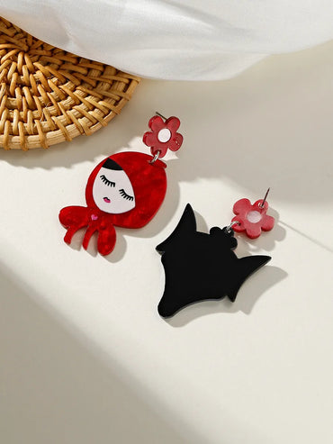 1 Pair Cute Cartoon Character Arylic Drop Earrings