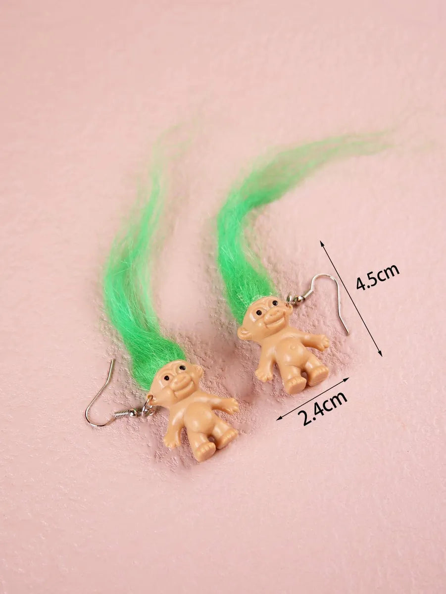 1 Pair Cute Cartoon Character Soft Clay Drop Earrings