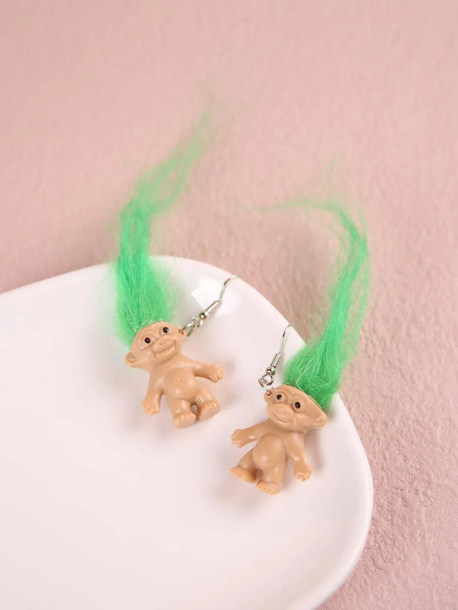 1 Pair Cute Cartoon Character Soft Clay Drop Earrings