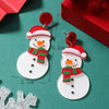 1 Pair Cute Christmas Tree Christmas Socks Snowflake Painted Arylic Drop Earrings