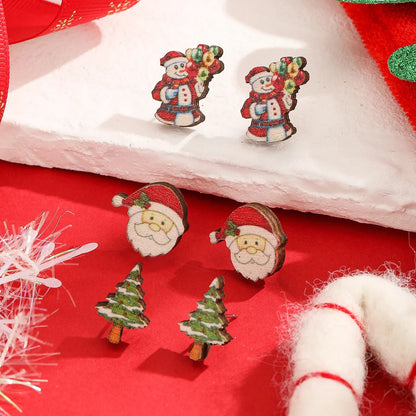 Wholesale Jewelry Cute Christmas Tree Santa Claus Arylic Ear Studs