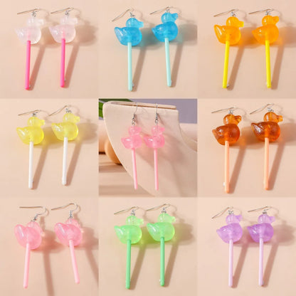 1 Pair Cute Color Block Zinc Alloy Drop Earrings