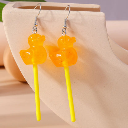 1 Pair Cute Color Block Zinc Alloy Drop Earrings