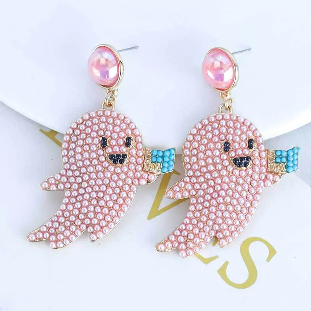 1 Pair Cute Exaggerated Sweet Cartoon Inlay Alloy Rhinestones Beads Drop Earrings