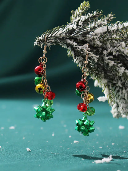 Wholesale Jewelry Cute Flower Bell Snowflake Alloy Tassel Drop Earrings