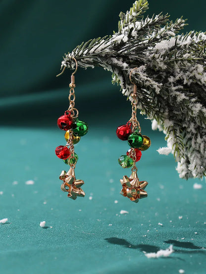 Wholesale Jewelry Cute Flower Bell Snowflake Alloy Tassel Drop Earrings