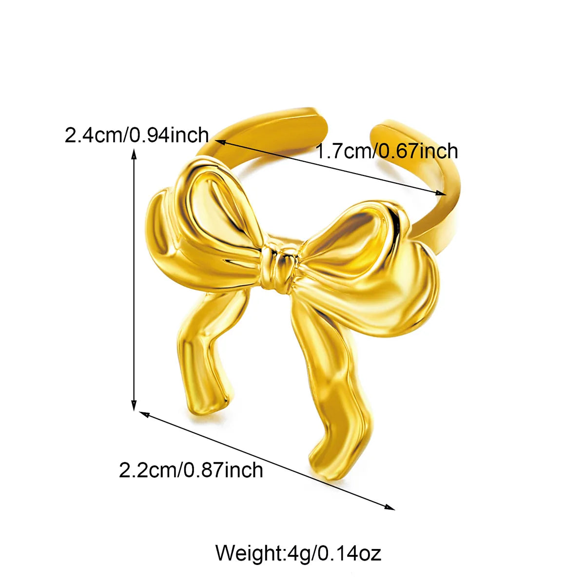 Wholesale Jewelry Cute Flower Butterfly Bow Knot 304 Stainless Steel Artificial Pearls Zircon 18K Gold Plated Plating Inlay Open Rings