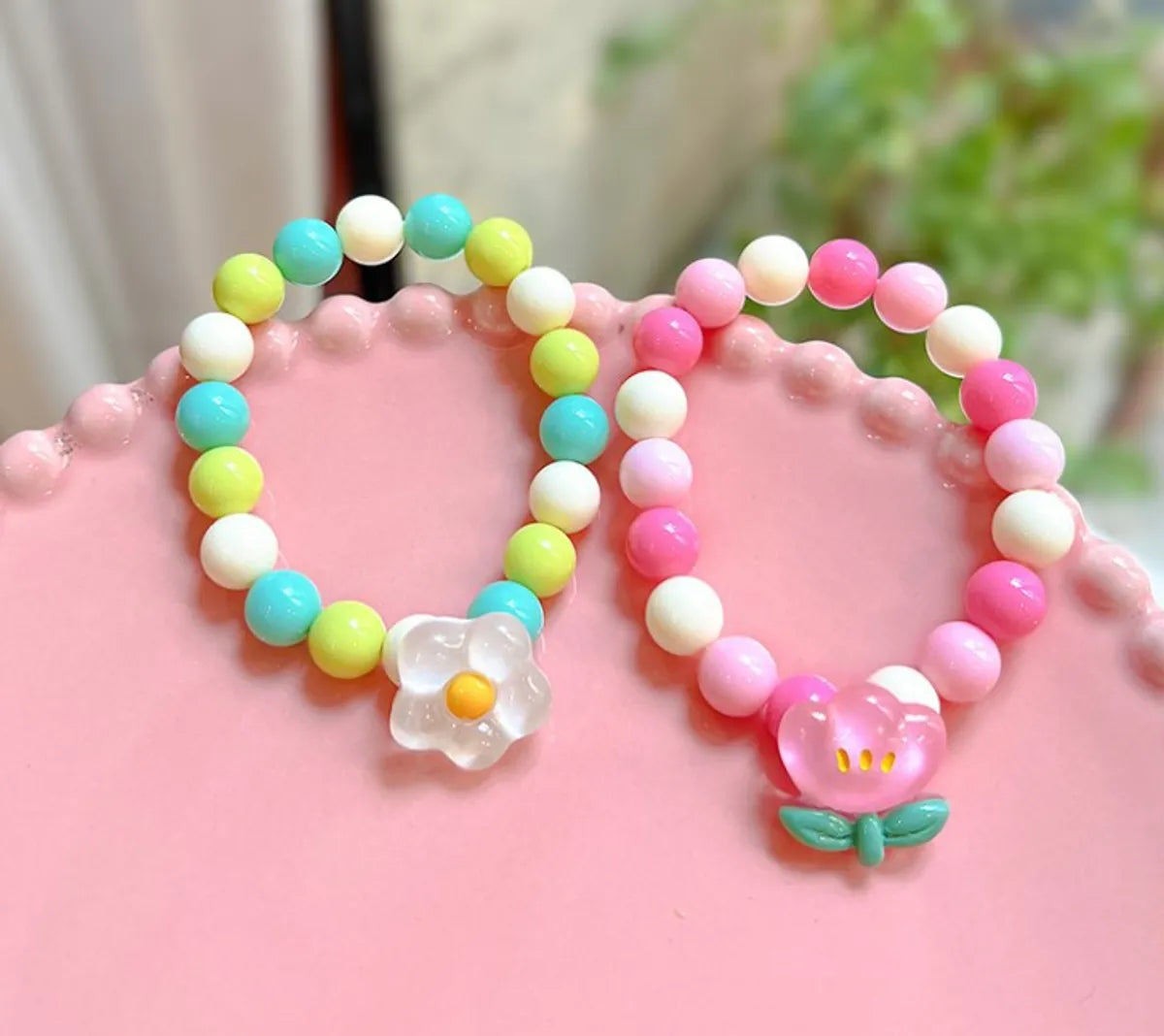 Wholesale Jewelry Cute Flower Mushroom Duck Arylic Beaded Bracelets