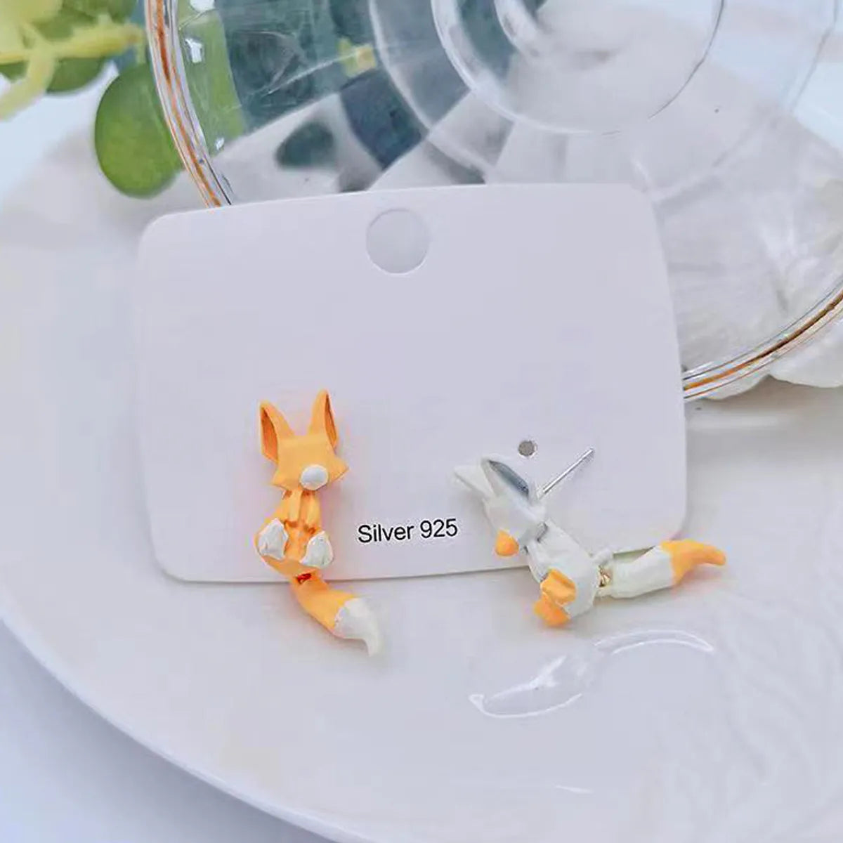 Wholesale Jewelry Cute Fox Alloy Enamel Ear Studs