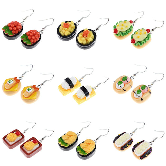 Wholesale Jewelry Cute Fruit Plastic Resin Patchwork Drop Earrings