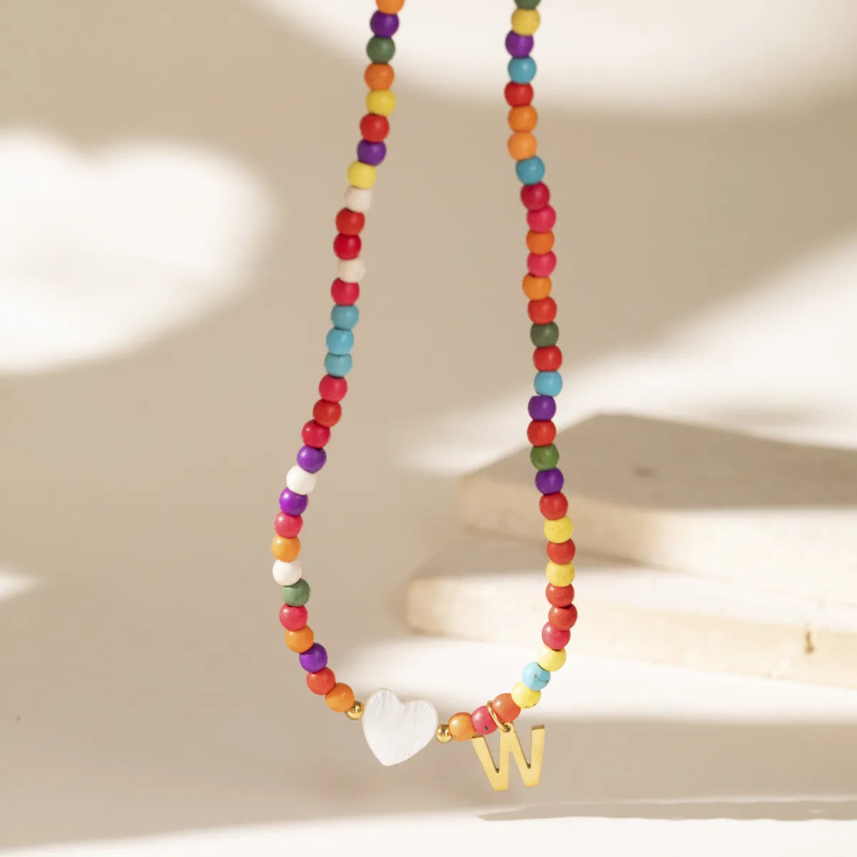 Wholesale Jewelry Cute Geometric 304 Stainless Steel Beaded Chain Pendant Necklace