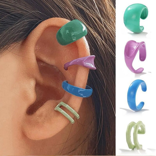 Wholesale Jewelry Cute Geometric Multi-color Ear Clip Set Gooddiy