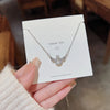 Wholesale Jewelry Cute Shiny Geometric Star Heart Shape Titanium Steel Zircon Inlay Pendant Necklace