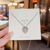 Wholesale Jewelry Cute Shiny Geometric Star Heart Shape Titanium Steel Zircon Inlay Pendant Necklace