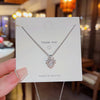 Wholesale Jewelry Cute Shiny Geometric Star Heart Shape Titanium Steel Zircon Inlay Pendant Necklace