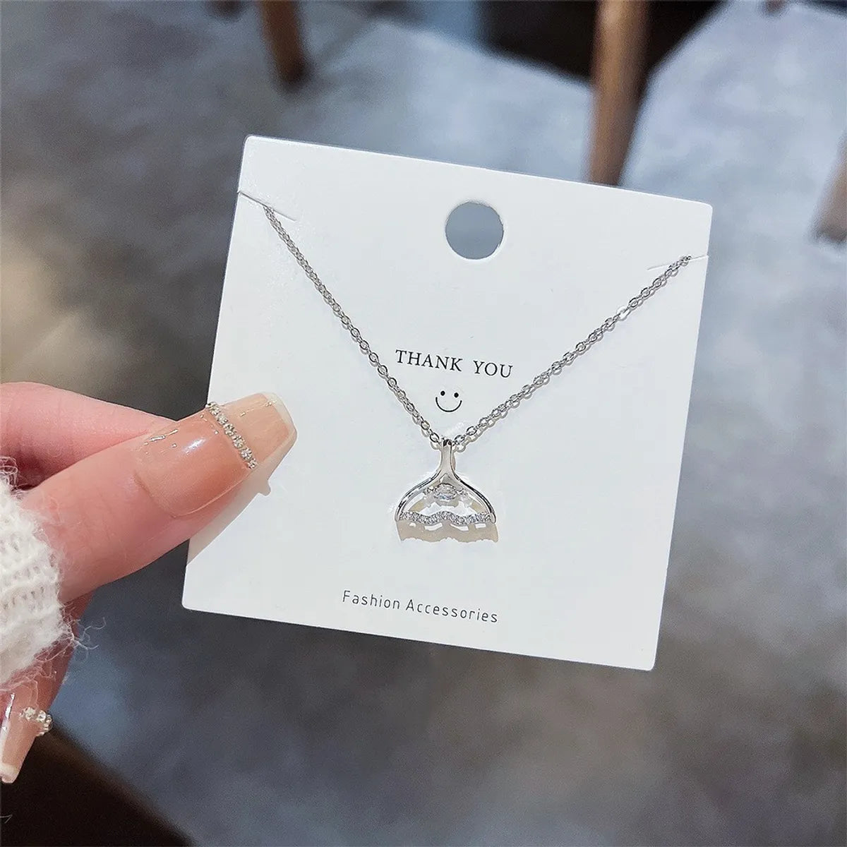 Wholesale Jewelry Cute Shiny Geometric Star Heart Shape Titanium Steel Zircon Inlay Pendant Necklace