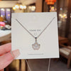 Wholesale Jewelry Cute Shiny Geometric Star Heart Shape Titanium Steel Zircon Inlay Pendant Necklace