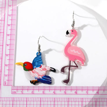 Wholesale Jewelry Cute Simple Style Flamingo Arylic Drop Earrings