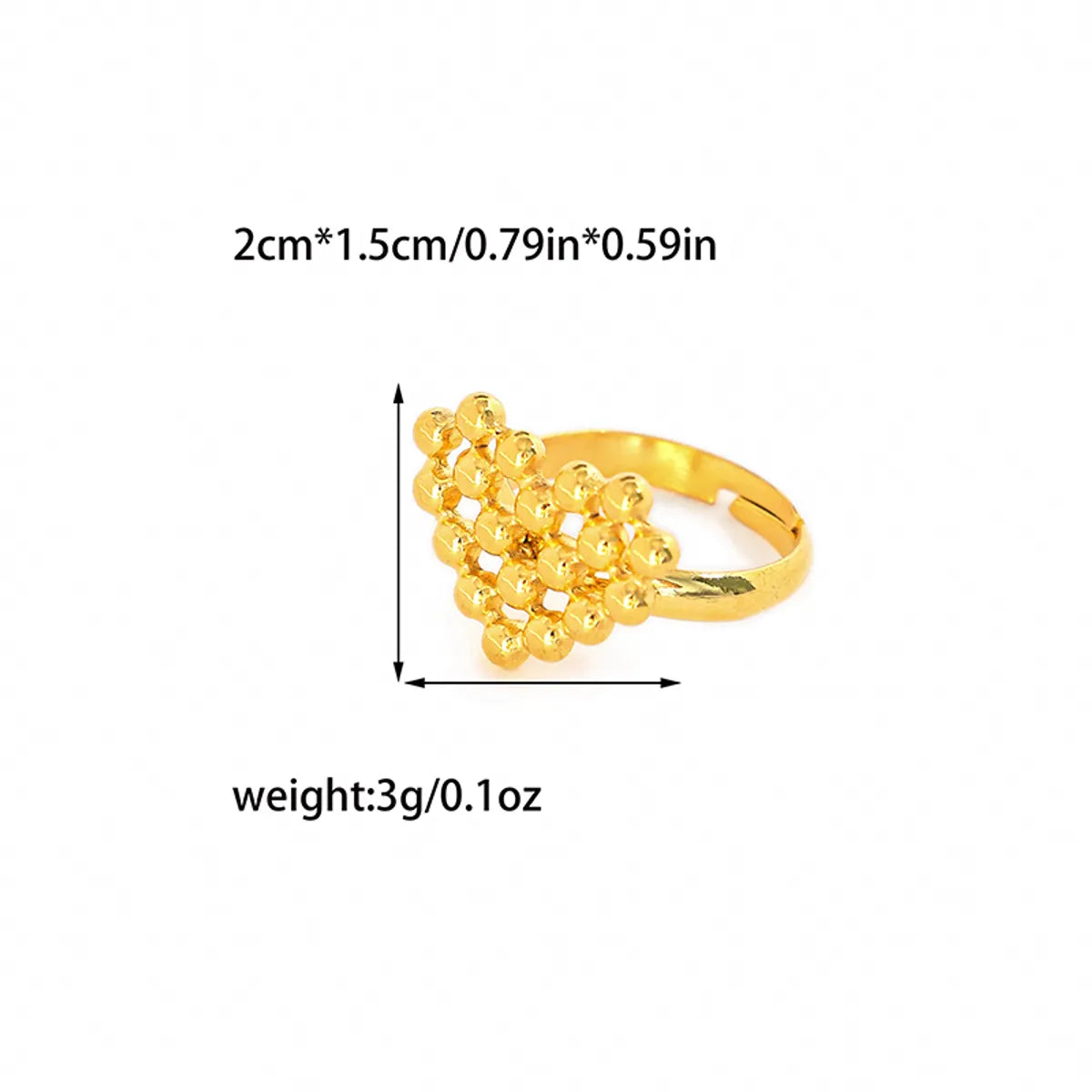 Wholesale Jewelry Cute Simple Style Heart Shape Rhombus Bow Knot 304 Stainless Steel 14K Gold Plated Plating Hollow Out Rings