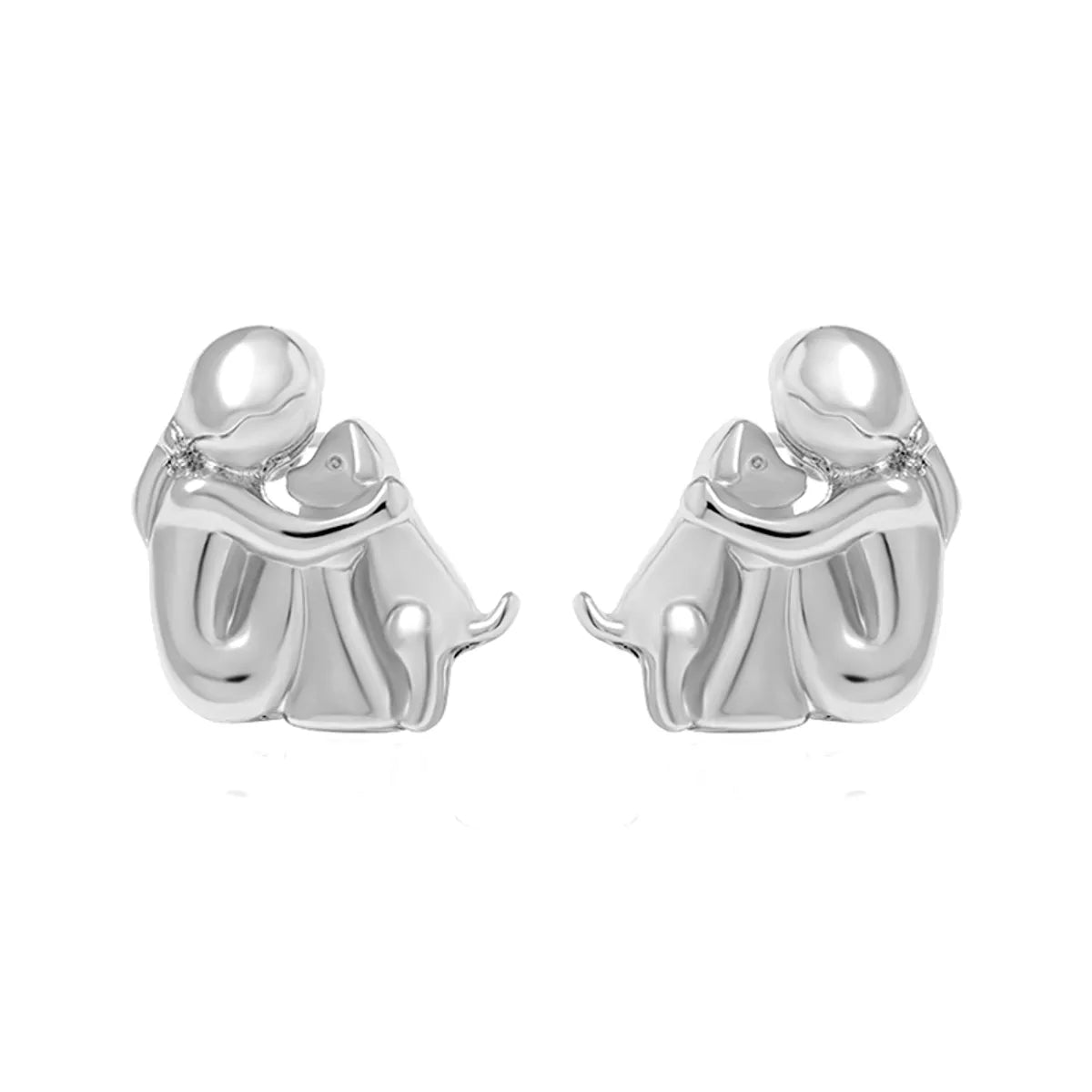 1 Pair Cute Simple Style Human Dog Alloy Ear Studs