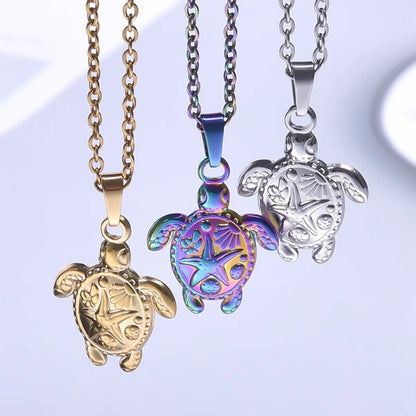 Wholesale Jewelry Cute Simple Style Tortoise 304 Stainless Steel 18K Gold Plated Pendant Necklace Necklace Pendant