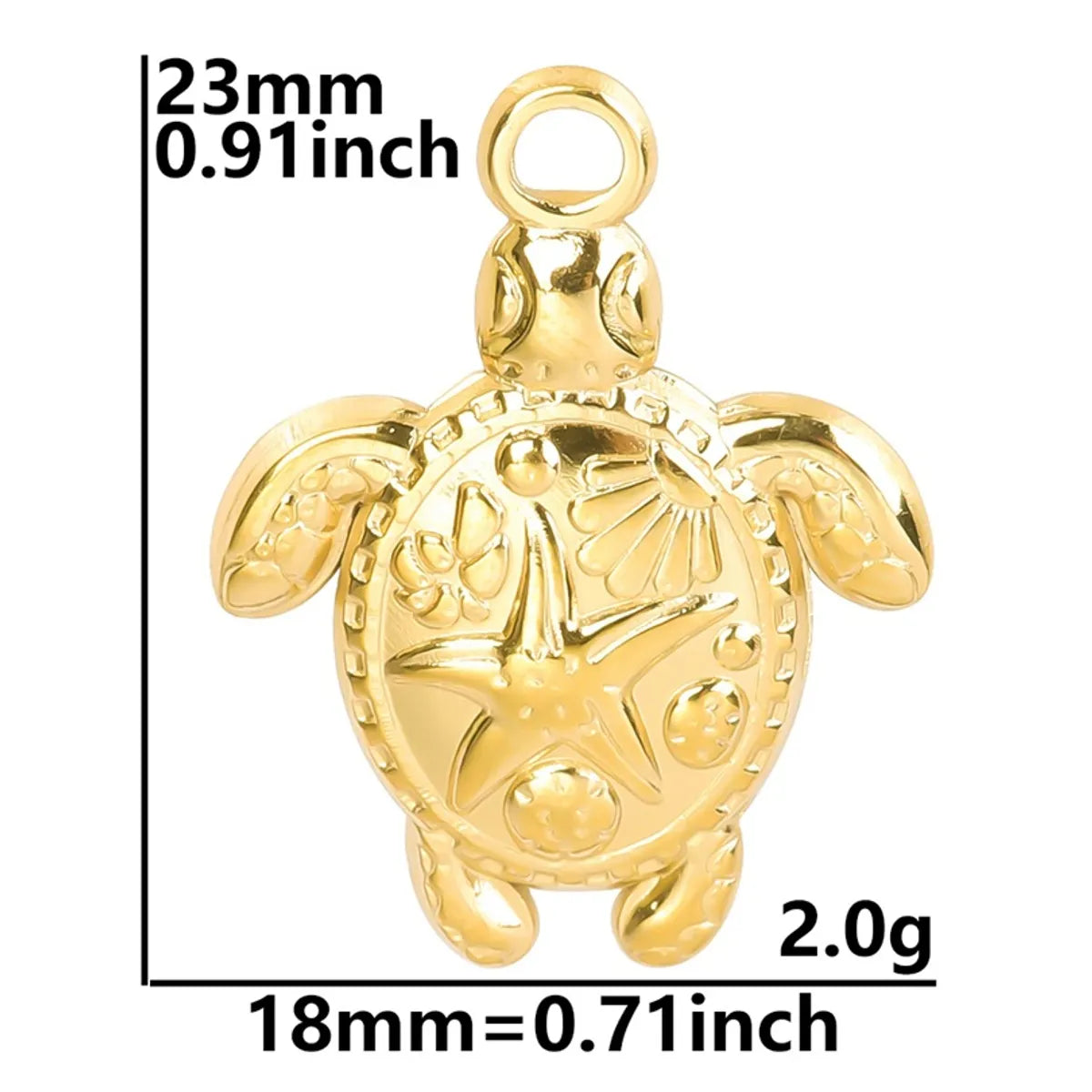 Wholesale Jewelry Cute Simple Style Tortoise 304 Stainless Steel 18K Gold Plated Pendant Necklace Necklace Pendant