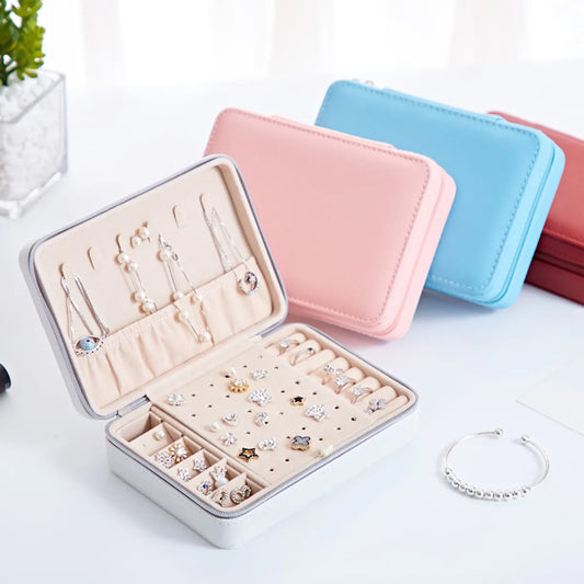 Wholesale Jewelry Cute Solid Color Pu Leather Jewelry Boxes