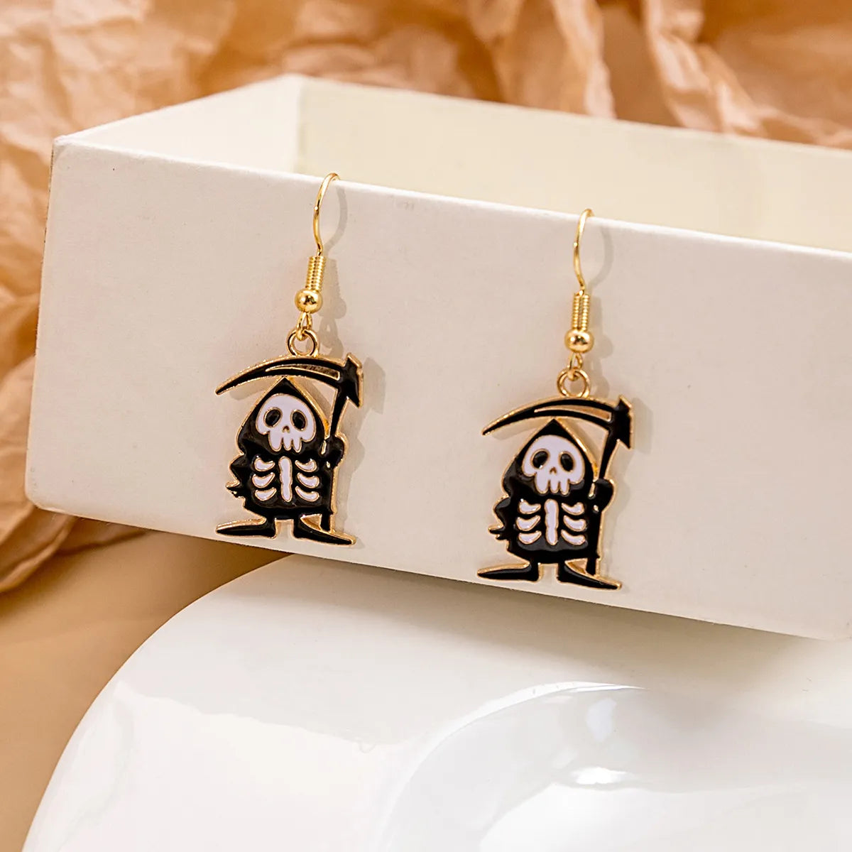 Wholesale Jewelry Cute Spider Alloy Enamel Drop Earrings