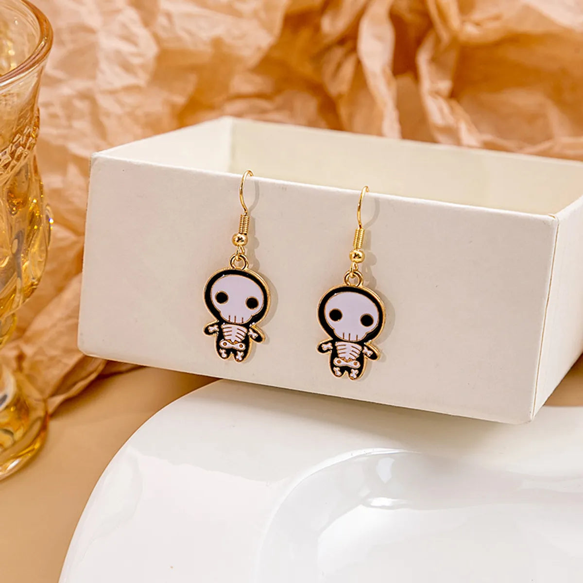 Wholesale Jewelry Cute Spider Alloy Enamel Drop Earrings