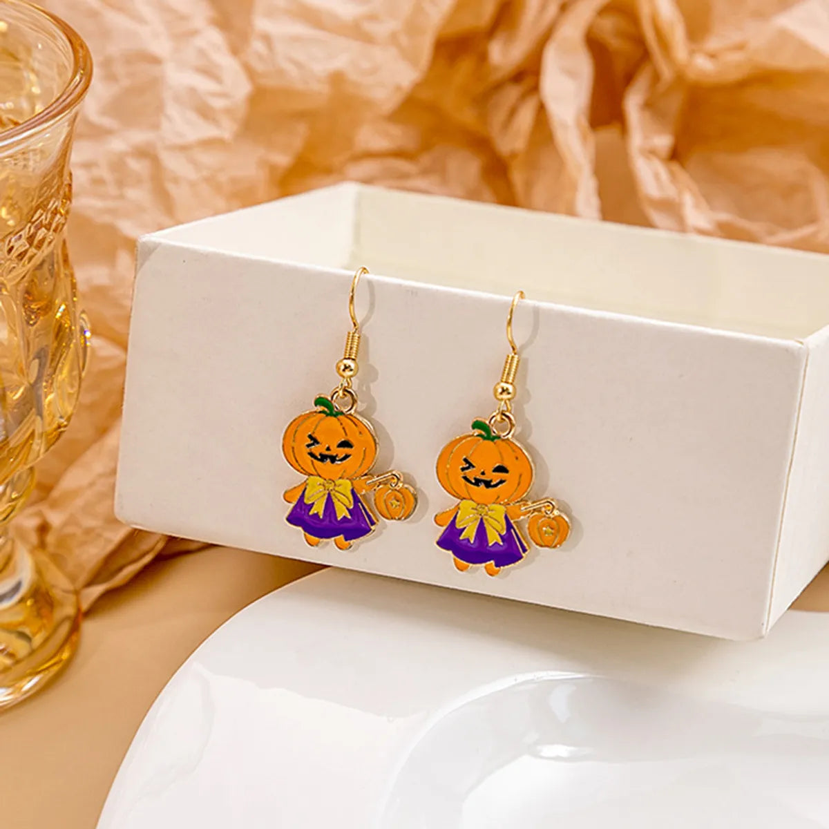 Wholesale Jewelry Cute Spider Alloy Enamel Drop Earrings