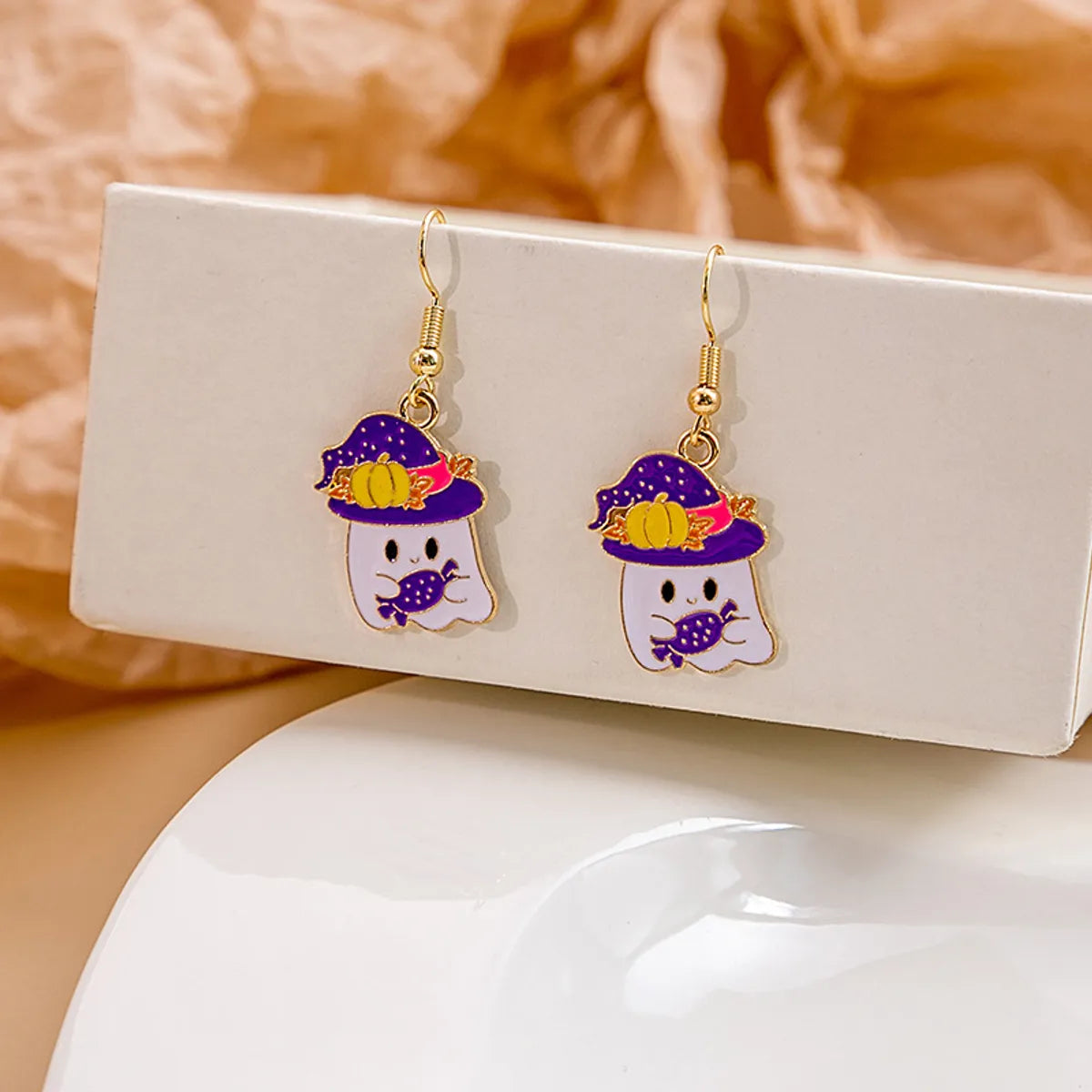 Wholesale Jewelry Cute Spider Alloy Enamel Drop Earrings