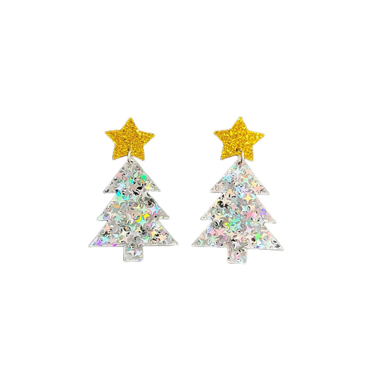 1 Pair Cute Streetwear Cartoon Character Christmas Tree Letter Arylic Drop Earrings