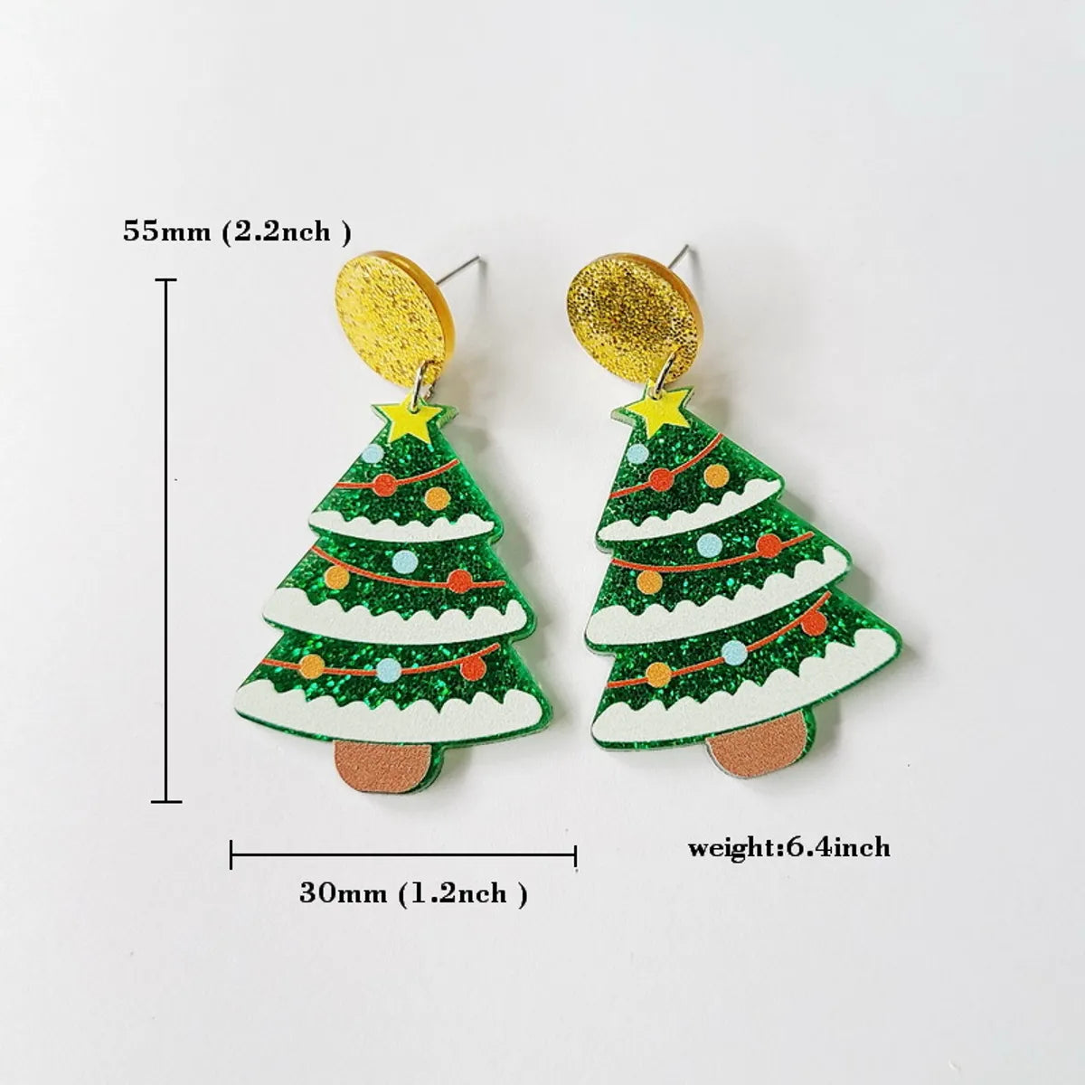 1 Pair Cute Streetwear Cartoon Character Christmas Tree Letter Arylic Drop Earrings