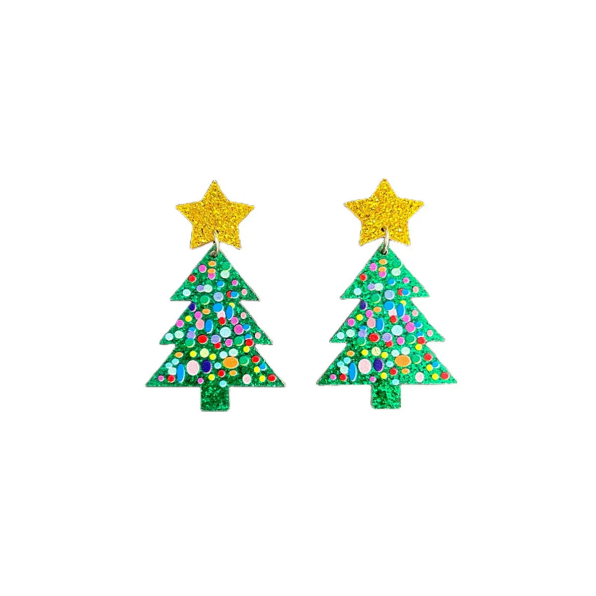 1 Pair Cute Streetwear Cartoon Character Christmas Tree Letter Arylic Drop Earrings