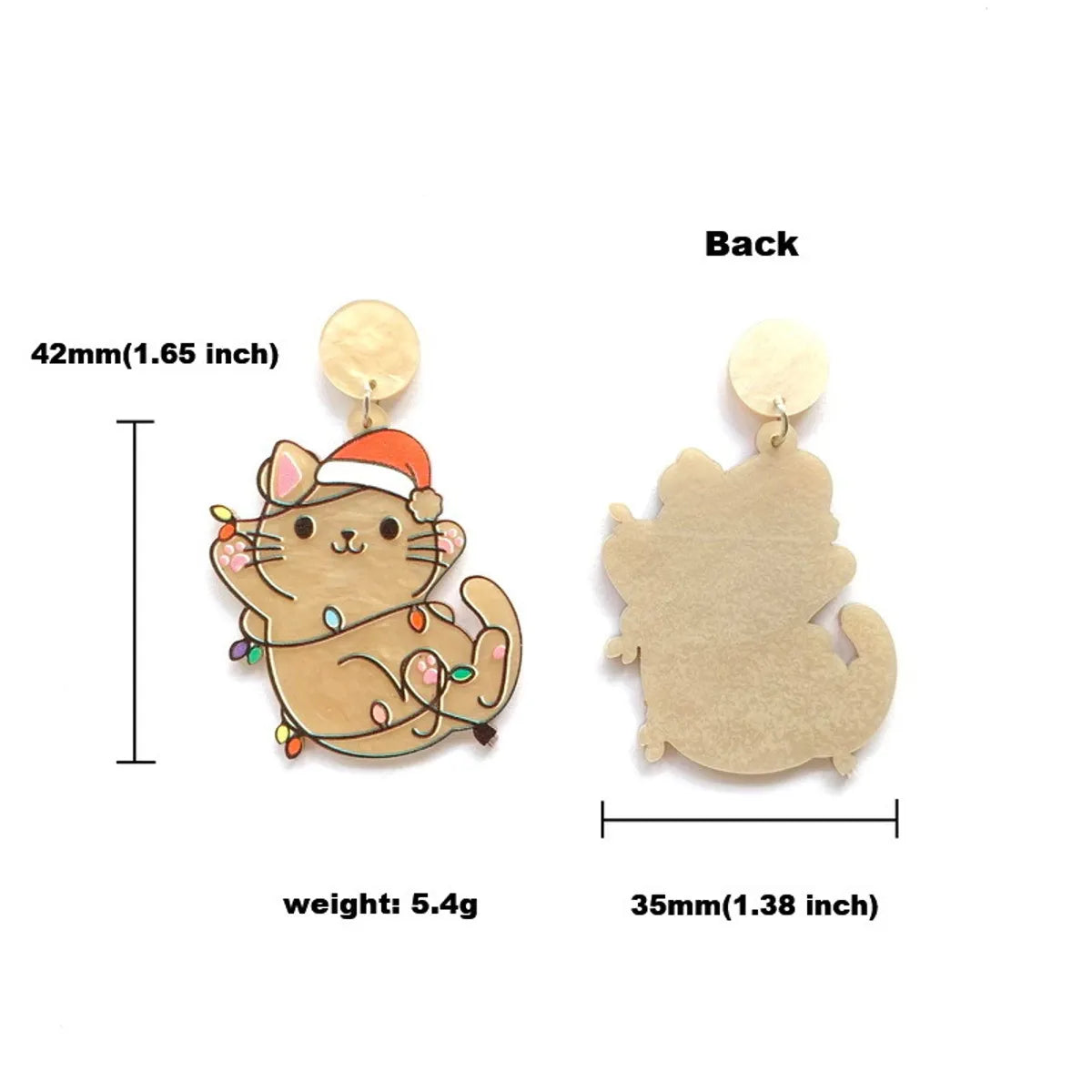 1 Pair Cute Streetwear Cartoon Character Christmas Tree Letter Arylic Drop Earrings