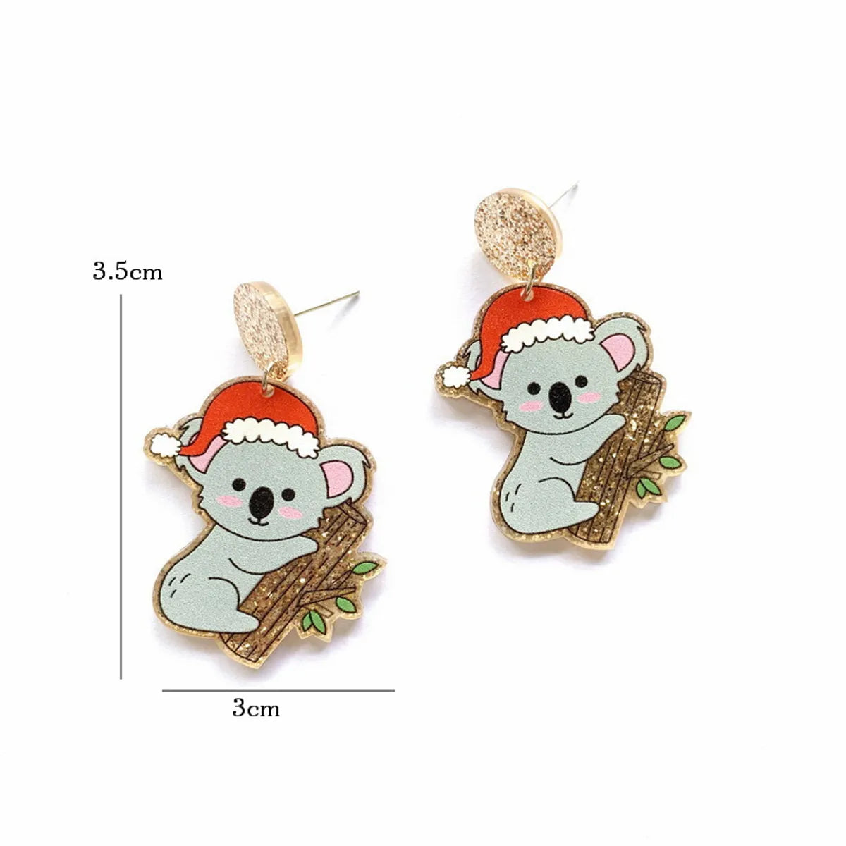 1 Pair Cute Streetwear Cartoon Character Christmas Tree Letter Arylic Drop Earrings