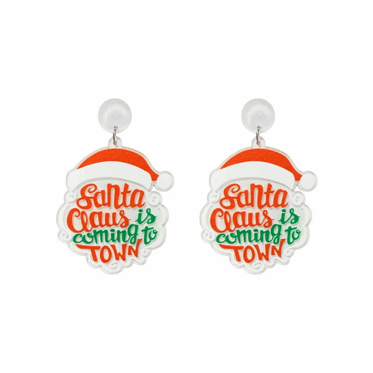 1 Pair Cute Streetwear Cartoon Character Christmas Tree Letter Arylic Drop Earrings