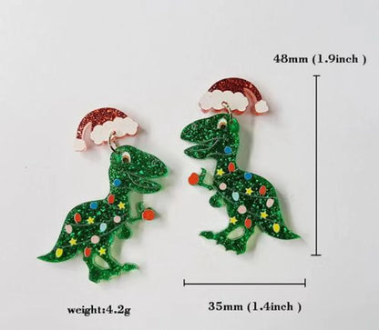 1 Pair Cute Streetwear Cartoon Character Christmas Tree Letter Arylic Drop Earrings