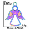 Wholesale Jewelry Cute Sweet Angel 304 Stainless Steel 18K Gold Plated Hollow Out Pendant Necklace