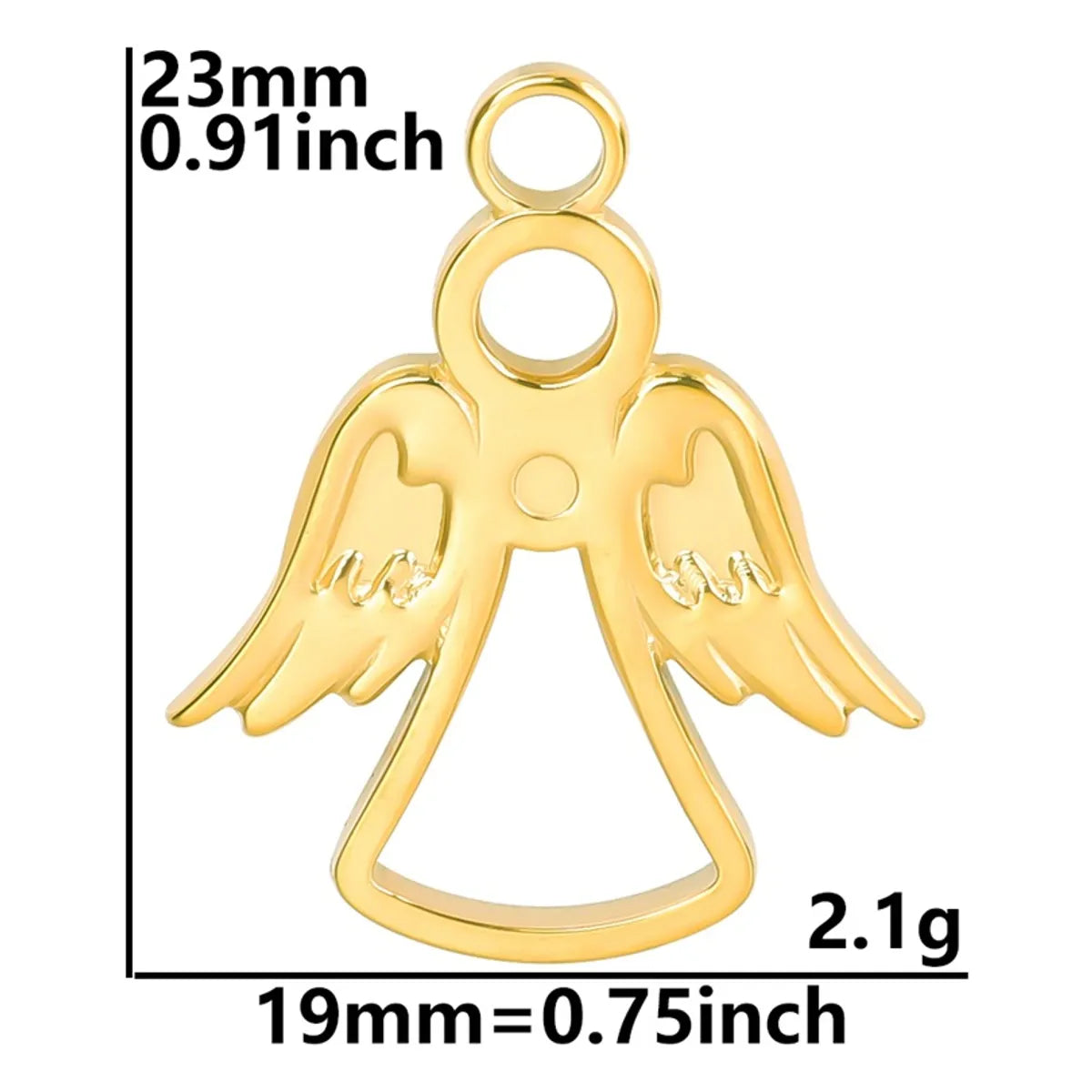 Wholesale Jewelry Cute Sweet Angel 304 Stainless Steel 18K Gold Plated Hollow Out Pendant Necklace