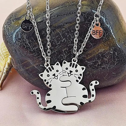 Wholesale Jewelry Cute Sweet Cat 304 Stainless Steel Pendant Necklace