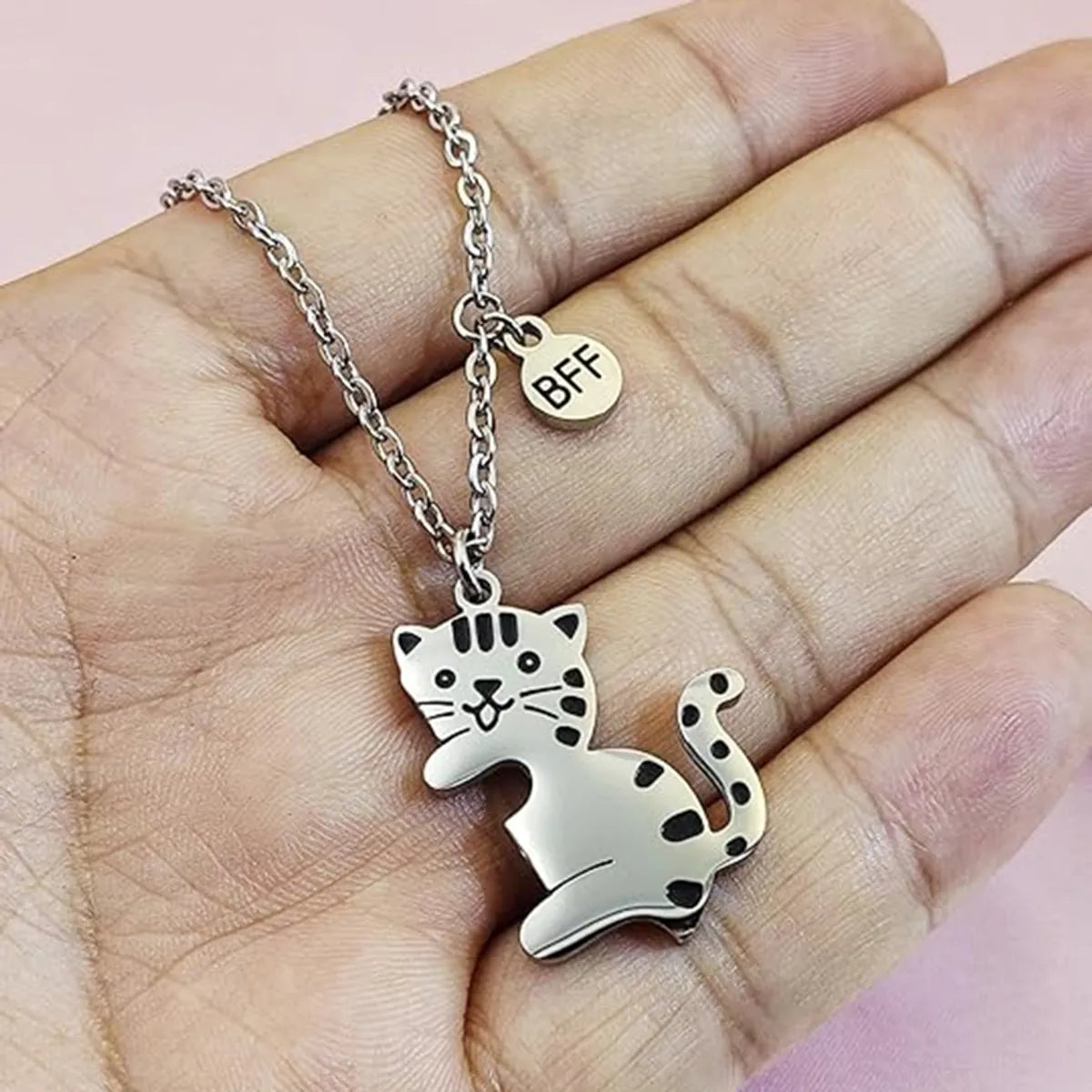 Wholesale Jewelry Cute Sweet Cat 304 Stainless Steel Pendant Necklace