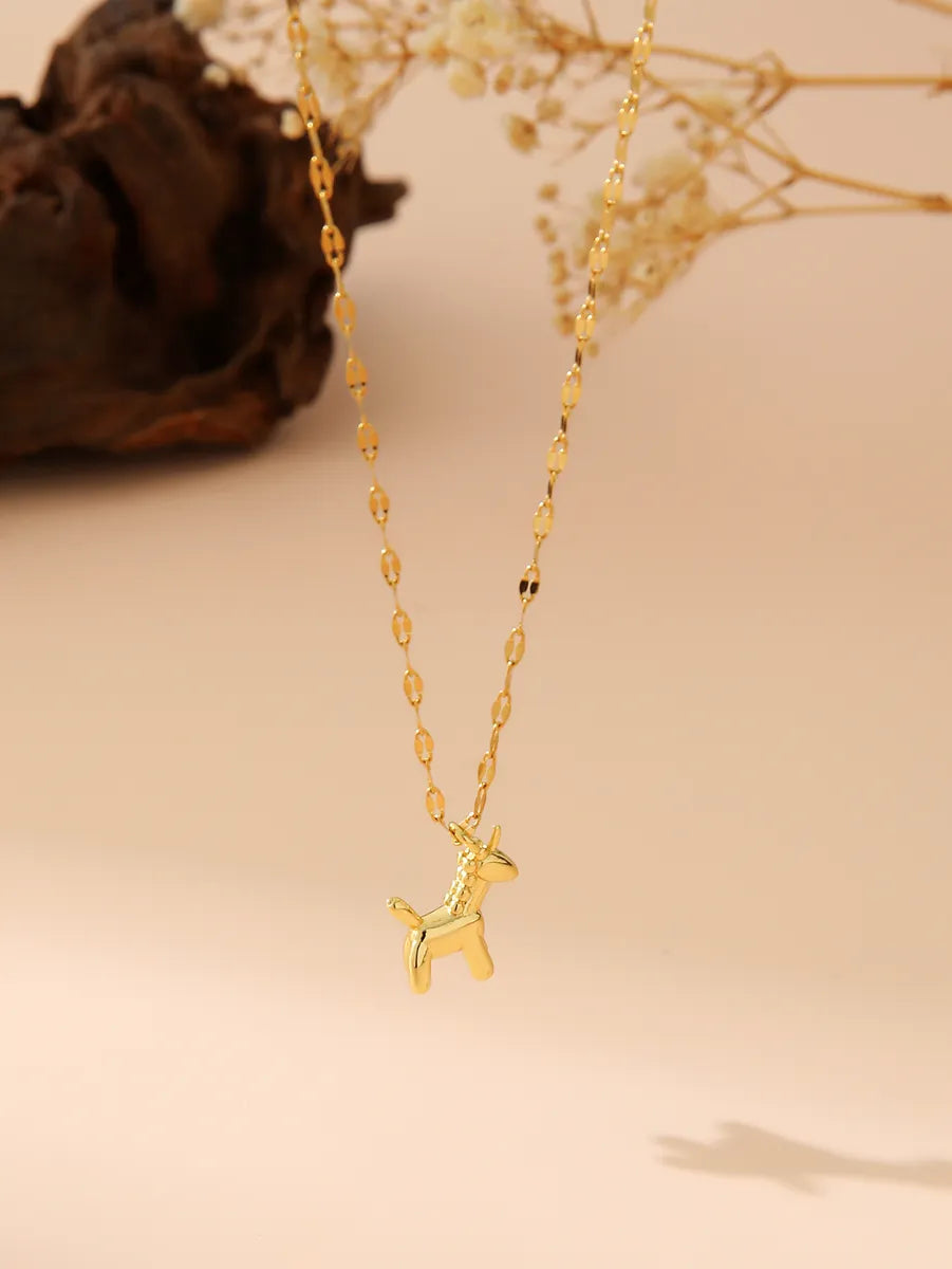 Wholesale Jewelry Cute Sweet IG Style 304 Stainless Steel 18K Gold Plated Pendant Necklace