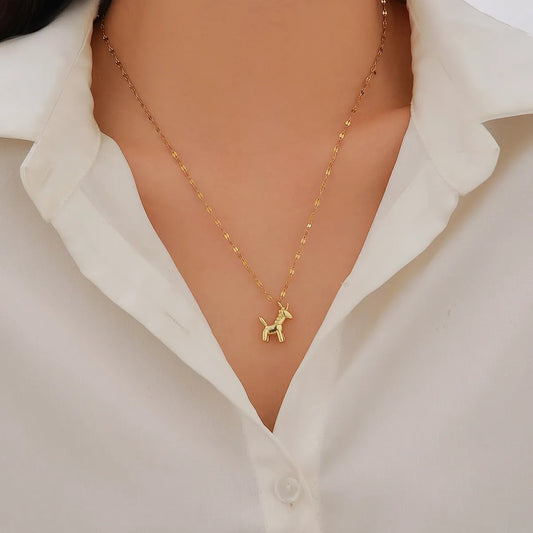 Wholesale Jewelry Cute Sweet IG Style 304 Stainless Steel 18K Gold Plated Pendant Necklace