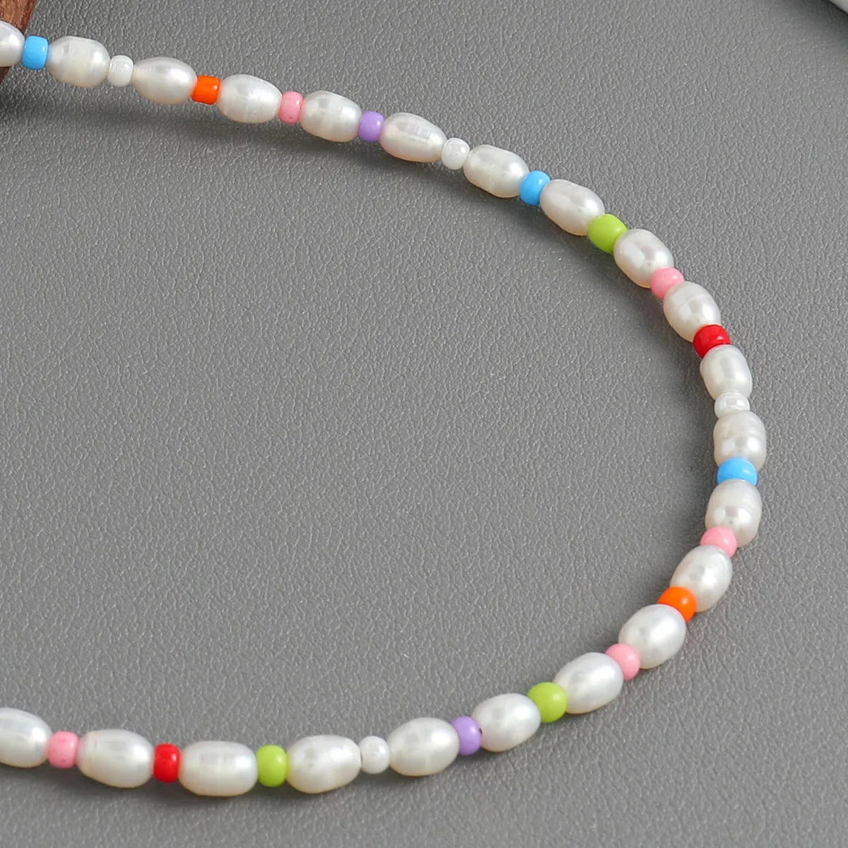 Wholesale Jewelry Cute Vacation Solid Color 304 Stainless Steel Plastic Stone 18K Gold Plated Beaded Necklace