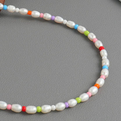 Wholesale Jewelry Cute Vacation Solid Color 304 Stainless Steel Plastic Stone 18K Gold Plated Beaded Necklace