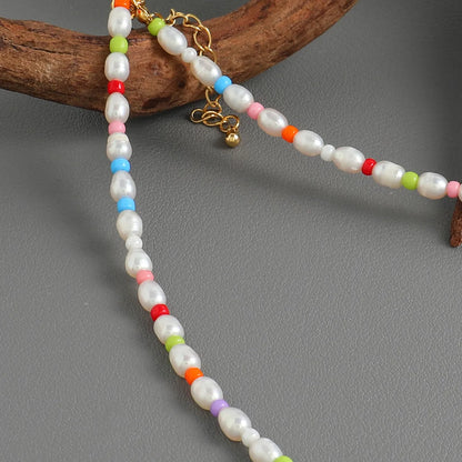 Wholesale Jewelry Cute Vacation Solid Color 304 Stainless Steel Plastic Stone 18K Gold Plated Beaded Necklace