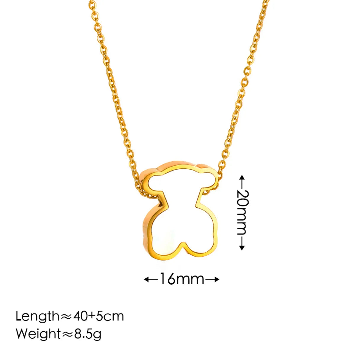 Wholesale Jewelry Cute Vintage Style Simple Style Little Bear 304 Stainless Steel 18K Gold Plated Earrings Necklace Jewelry Set