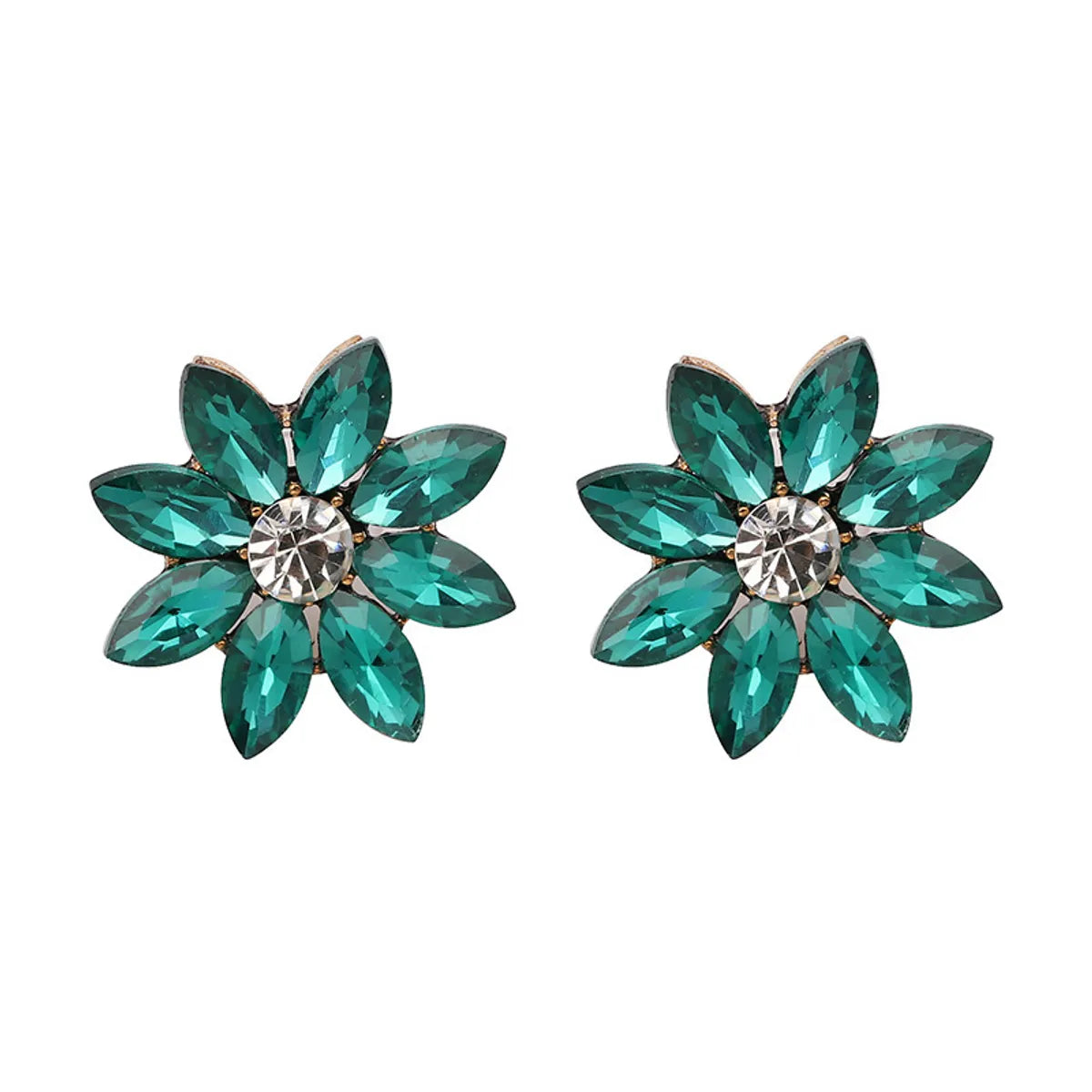 Wholesale Jewelry Diamond-studded Flower-shaped Earrings Gooddiy